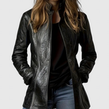 Adelina - Olasz bőrből készült gombos kabát