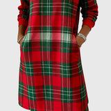 Hosszú Ujjú Kockás Pólóruha