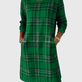 Hosszú Ujjú Kockás Pólóruha