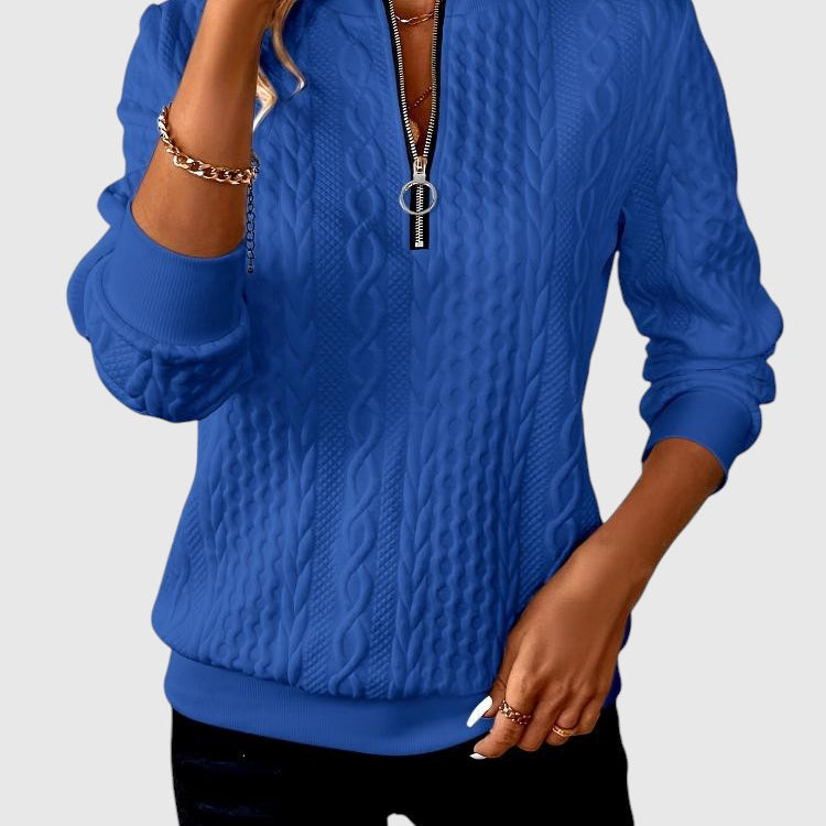 Amalie - Kötött pulóver cipzáras dizájnnal