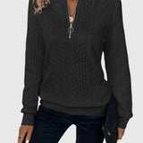 Amalie - Kötött pulóver cipzáras dizájnnal