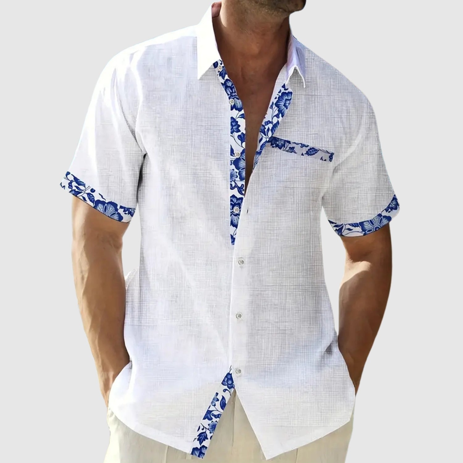 Dénes – Rövid ujjú ing kontrasztos részletekkel