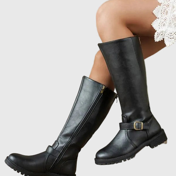 Elsie - Elegáns női csizma alacsony sarkú