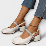 Celandra - Mary Jane csillogó pántokkal és blokk sarkú