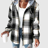 Maya – Kockás mindennapi kabát kapucnival