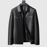 Férfi elegáns bőrkabát