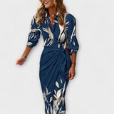 Klarisa - Csíkos Midi Ruha