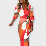 Klarisa - Csíkos Midi Ruha