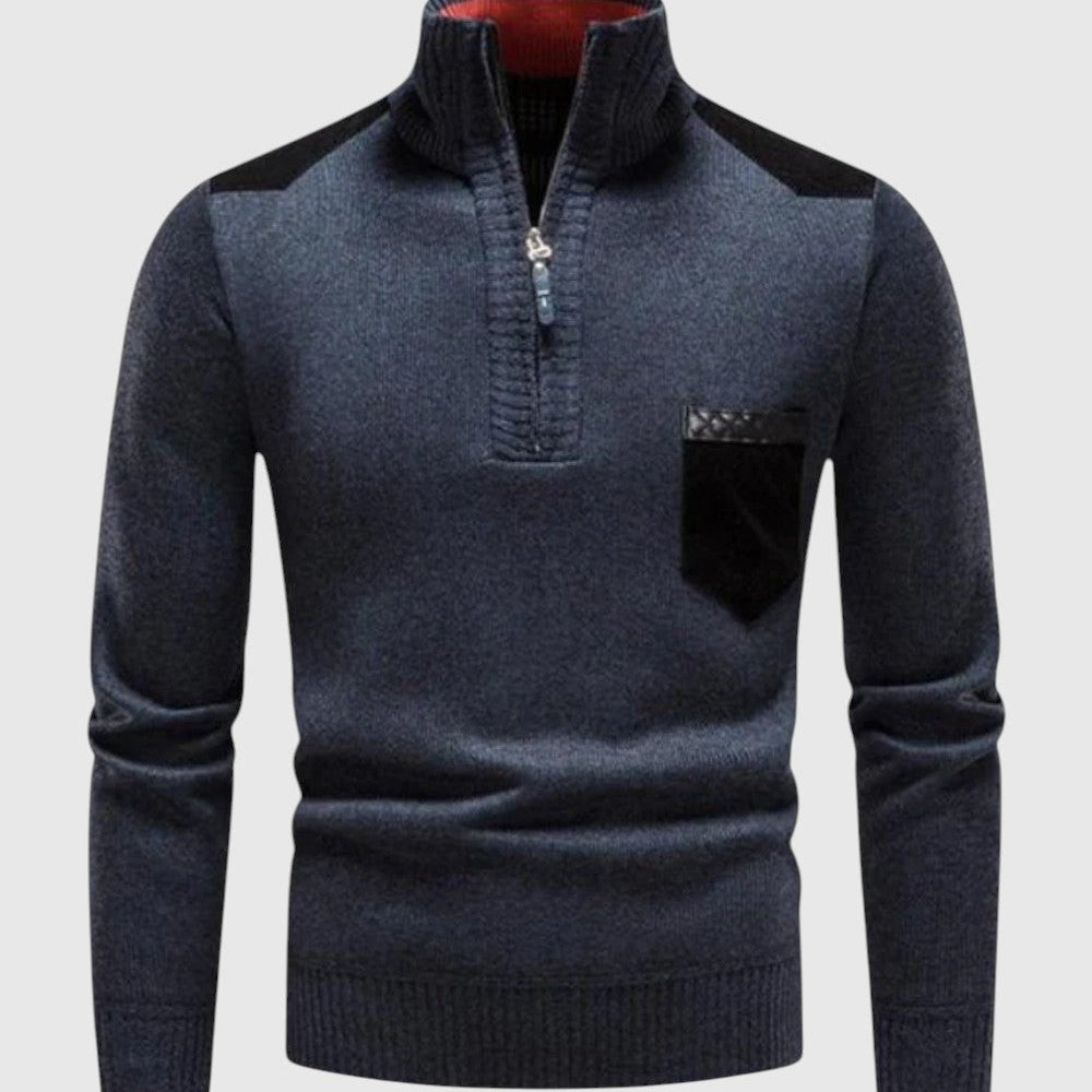 Zsolt - Gyapjú pulóver cipzárral