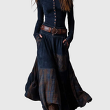 Isabelle - Velúr maxi ruha övvel