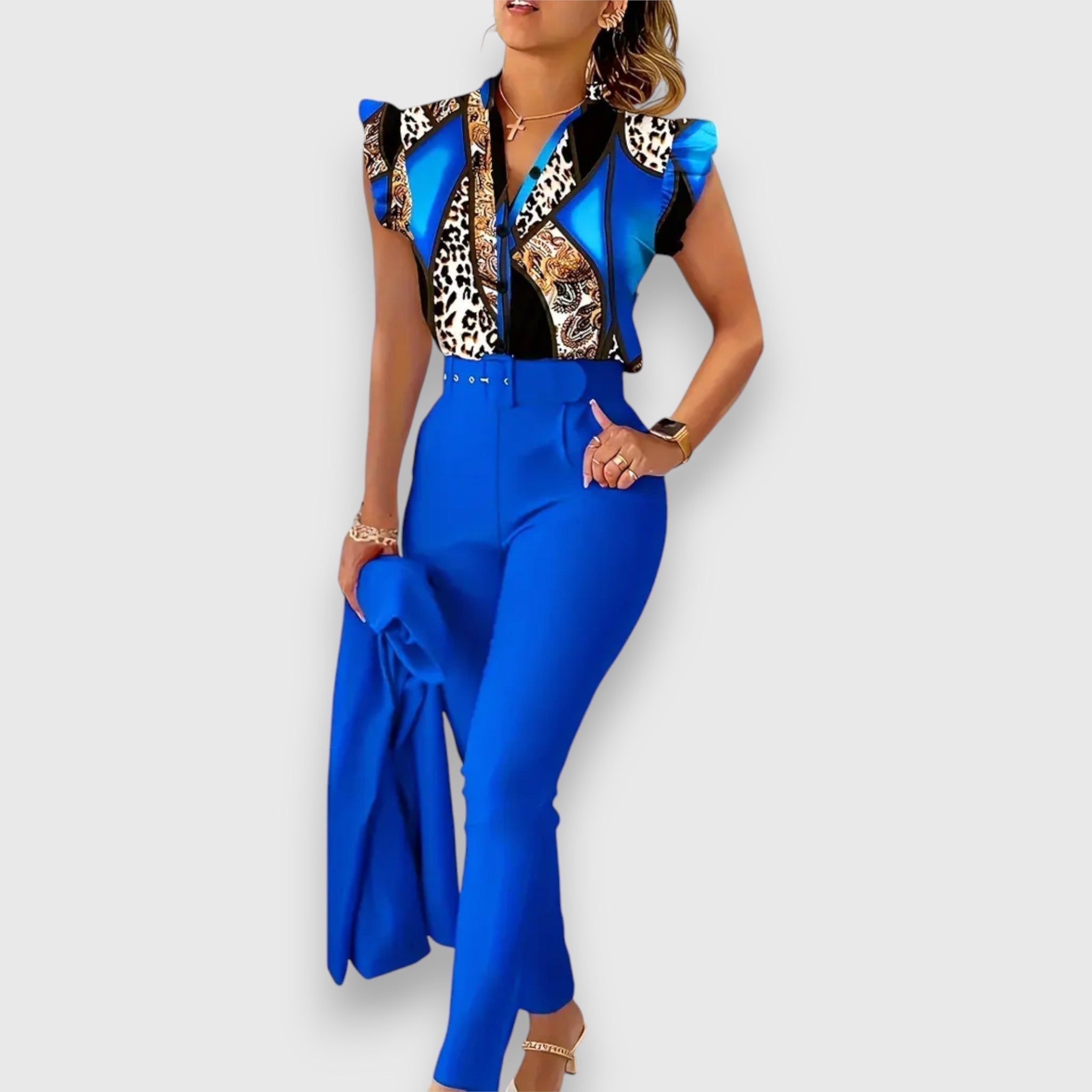 Két elemből álló szett modern leopárdmintával