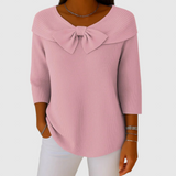 Serenna – Női pulóver masnival és kerek nyakkivágással