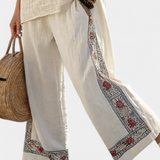 Bambusz vászon közép-tengeri Daisy szett elegáns piros és zöld csíkokkal