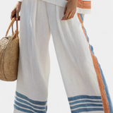 Fehér Daisy etnikai szettek kék és narancssárga részletekkel – egyedi és élénk stílus